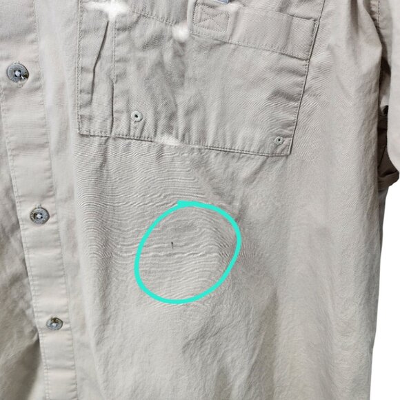 Columbia PFG Mens Fishing Shirt Size 2XT 100%‎ Cotton Beige - Picture 2 of 9